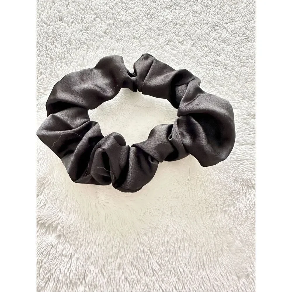 Black color satin hair scrunchie